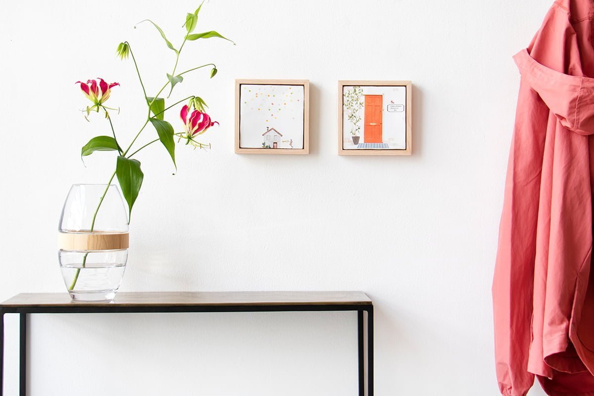Nieuw huis cadeau tegeltjes met huis en rode deur