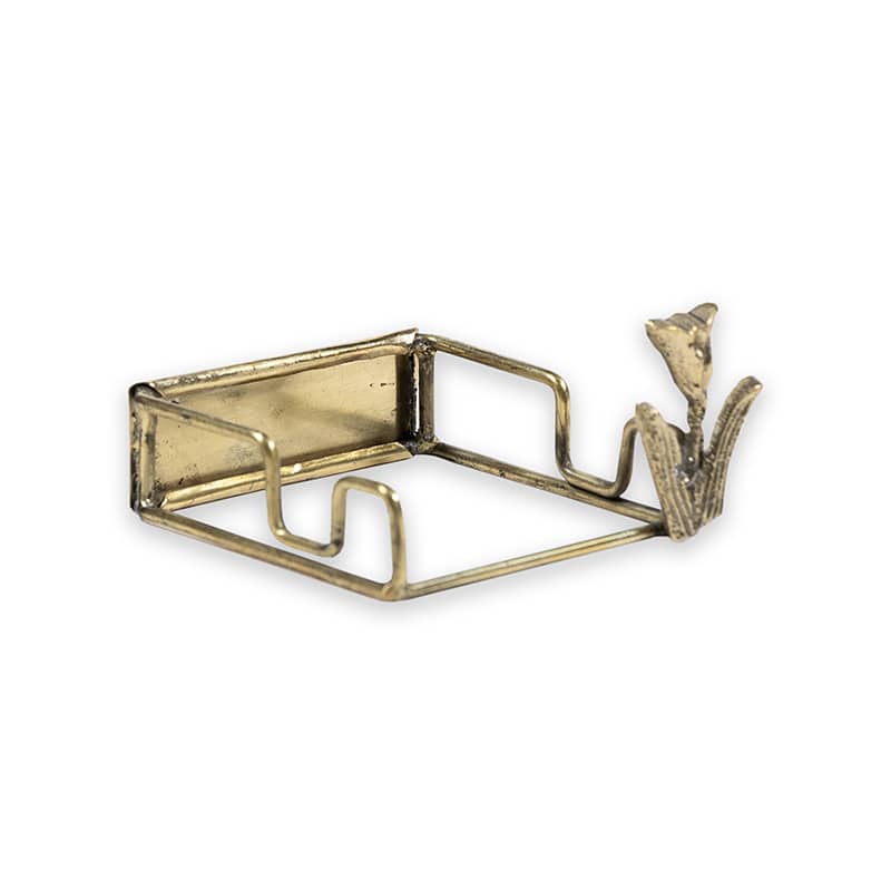 Gouden tegelhouder met bloemvormige decoratie, vierkant en open design