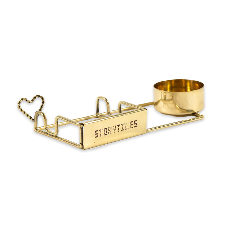 Golden Tile & Candle holder Heart achterkant