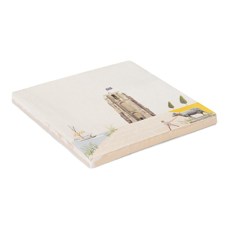 Tegeltje Leeuwarden met iconische toren en dierenillustraties