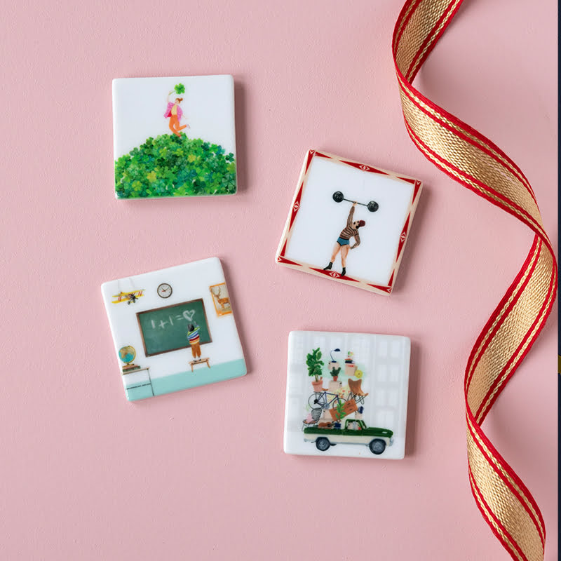 Mini tegeltjes kleurrijke achtergrond