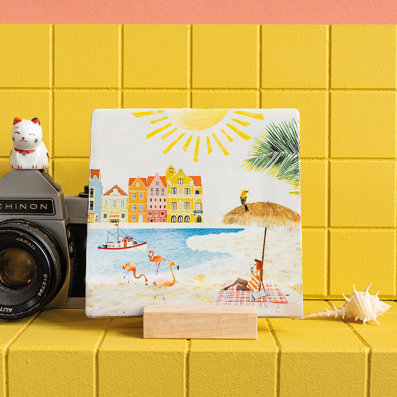 Curaçao tegeltje op standaard