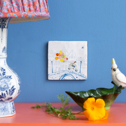 Delfts blauw tegeltje Balloonservice