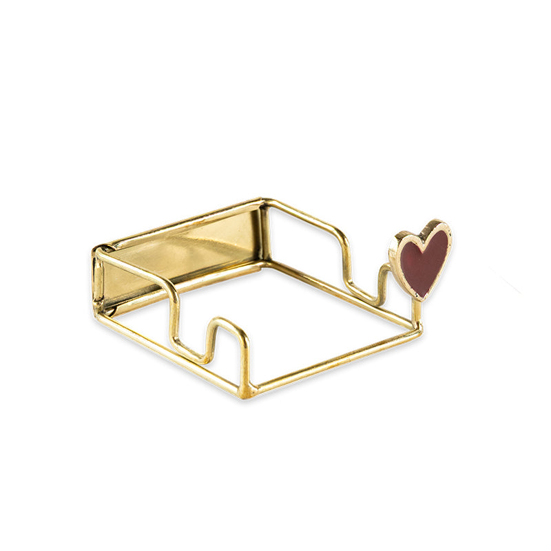 Gouden houder met hartje in het rood