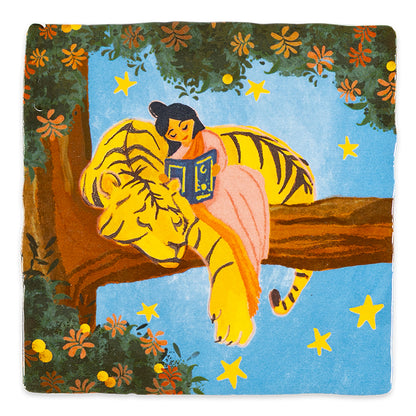 Magical nighttime story ontwerp tegeltje