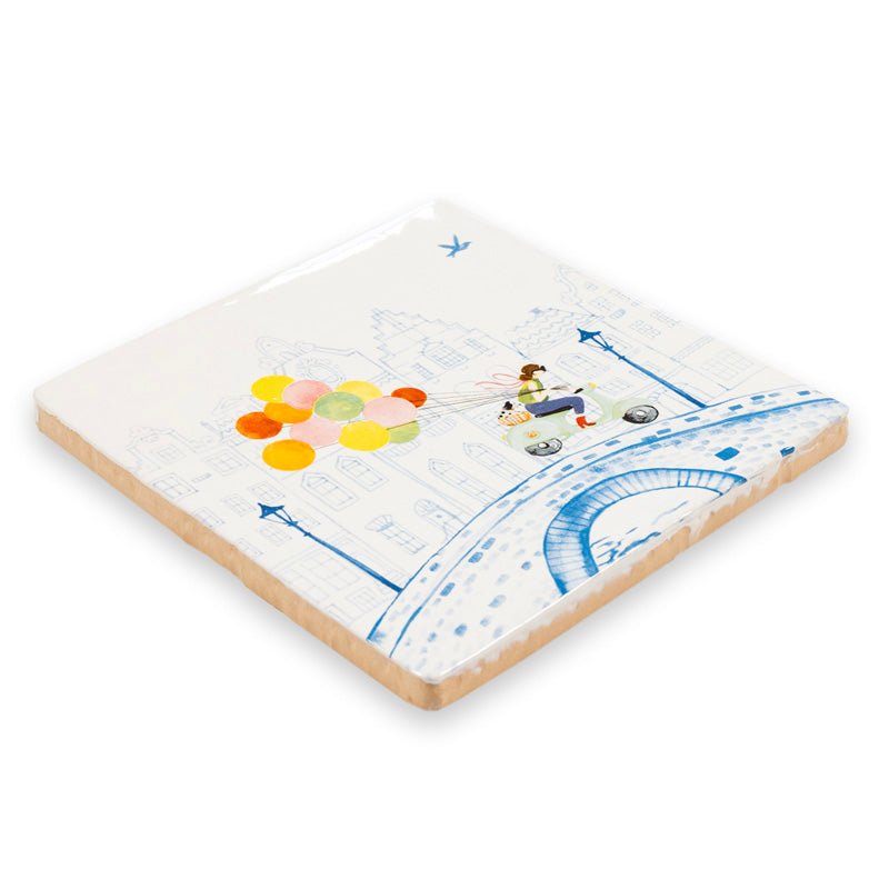 Schuine delfts blauwe tegel balloonservice