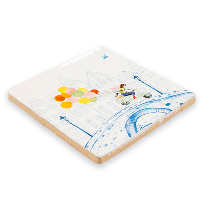 Schuine delfts blauwe tegel balloonservice