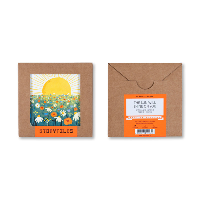 Tegeltje The sun will shine on you te zien in verpakking