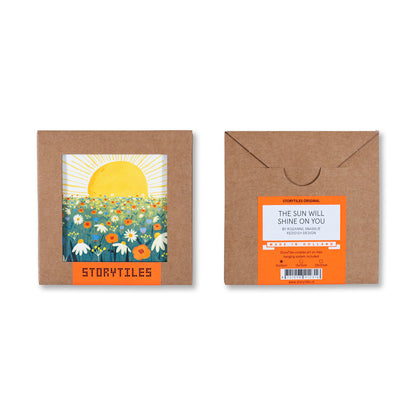 Tegeltje The sun will shine on you te zien in verpakking