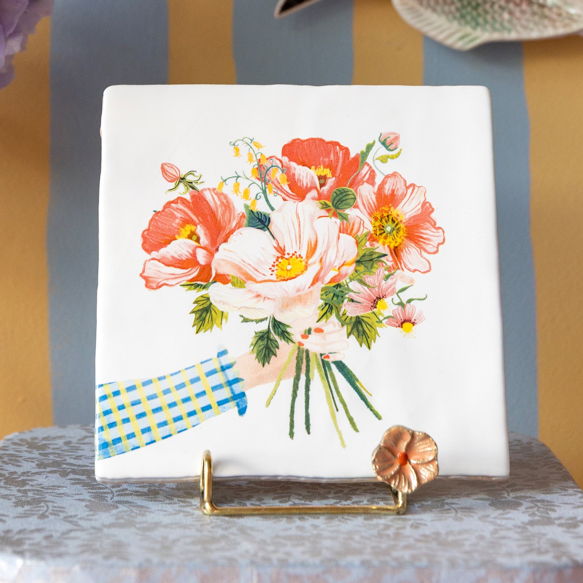 Sunny Bunch tegeltje met een boeket bloemen