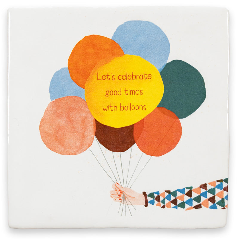 Tegeltje met eigen tekst in balonnen