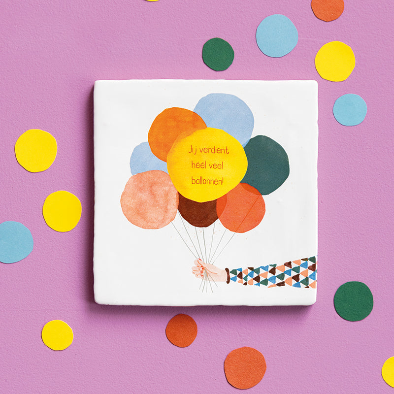 Tegeltje met tekst a joyful day