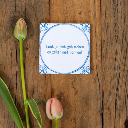 Typical Delft Blue eigen tekst in de cirkel