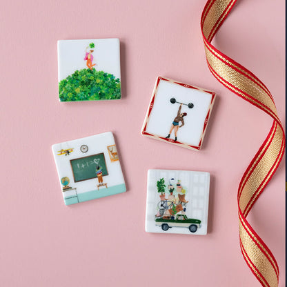 Mini tegeltjes kleurrijke achtergrond
