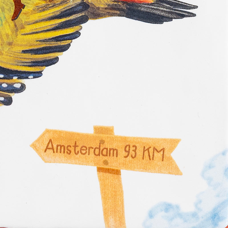 plaatsnaam gebakken op tegel
