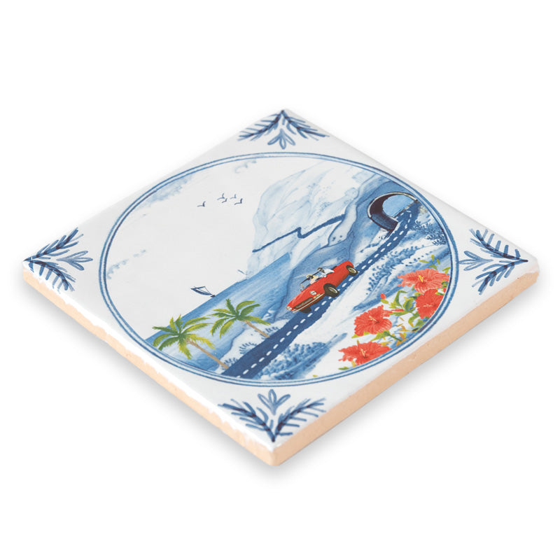 keramieken handgebakken StoryTile met old timer