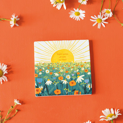 tegeltje met opkomende zon