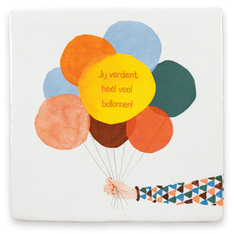 tegeltje met tekst in ballonnen